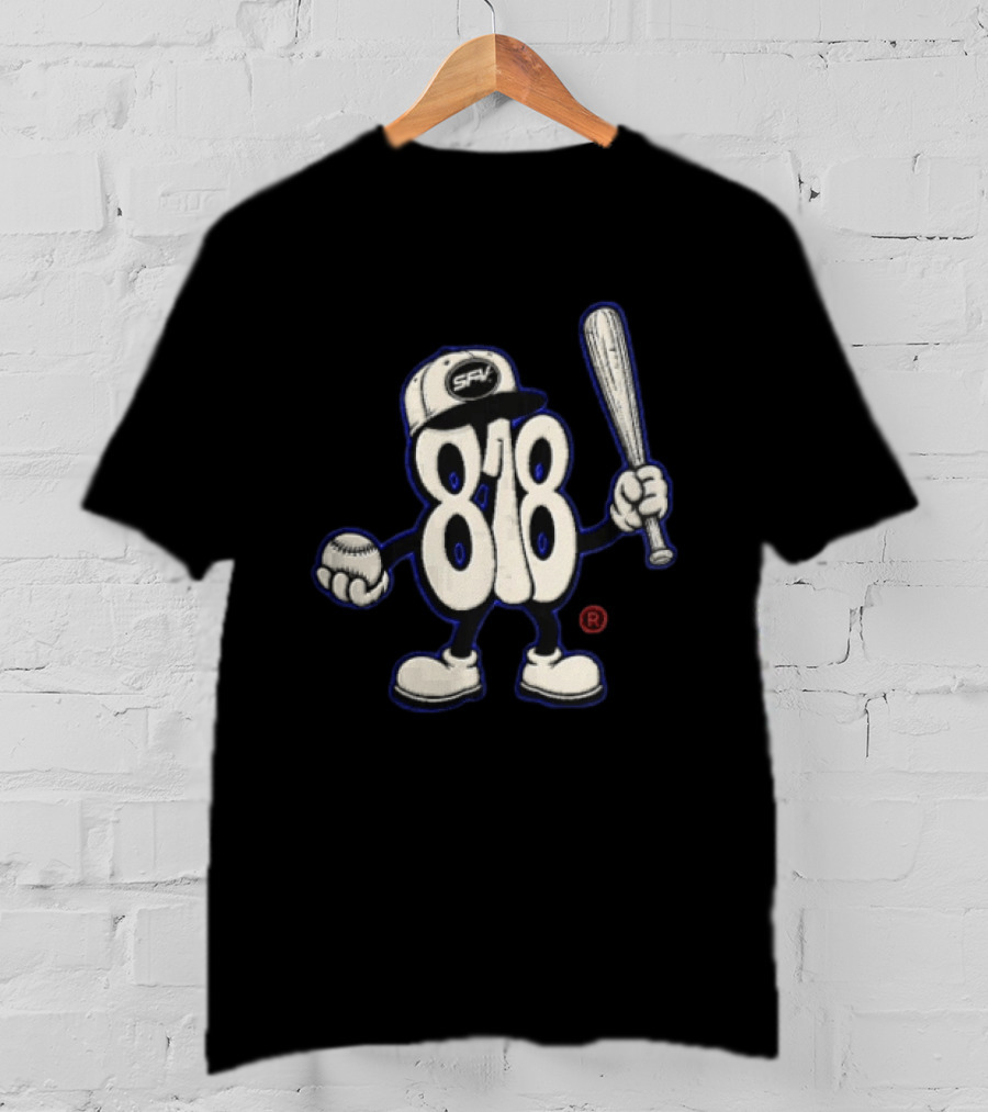 SFV 818 Character Baseball Cap Holding Bat And Ball T-Shirt