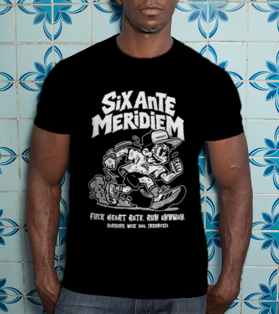 Six Ante Meridiem Fuck Heart Rate Run Anyway Runner Enthusiast Motivation T-Shirt