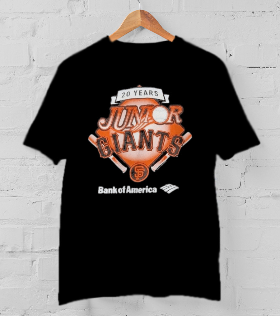 Junior Giants San Francisco 20 Years Bank Of America Celebration Anniversary T-Shirt