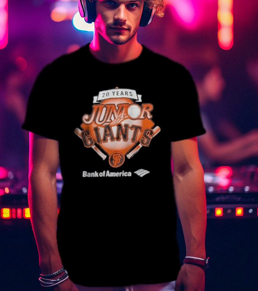Junior Giants San Francisco 20 Years Bank Of America Celebration Anniversary T-Shirt