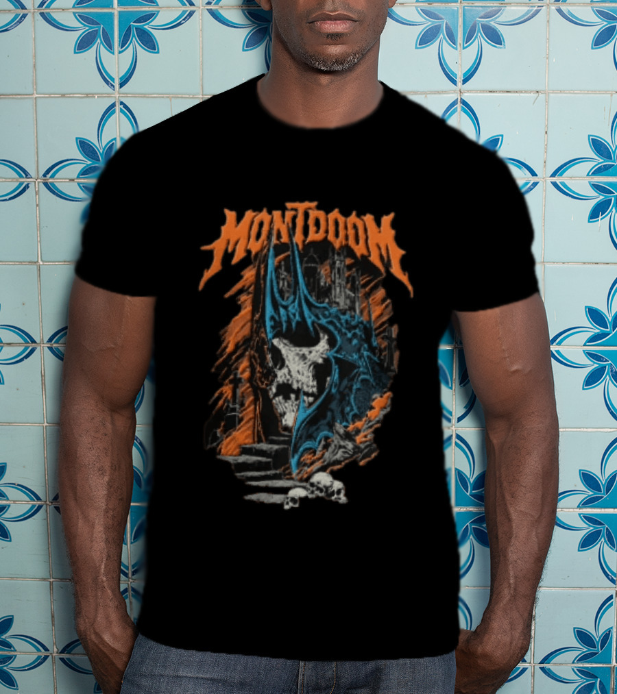 Montdoom Castle Skull And Cross Gothic Horror Fantasy T-Shirt