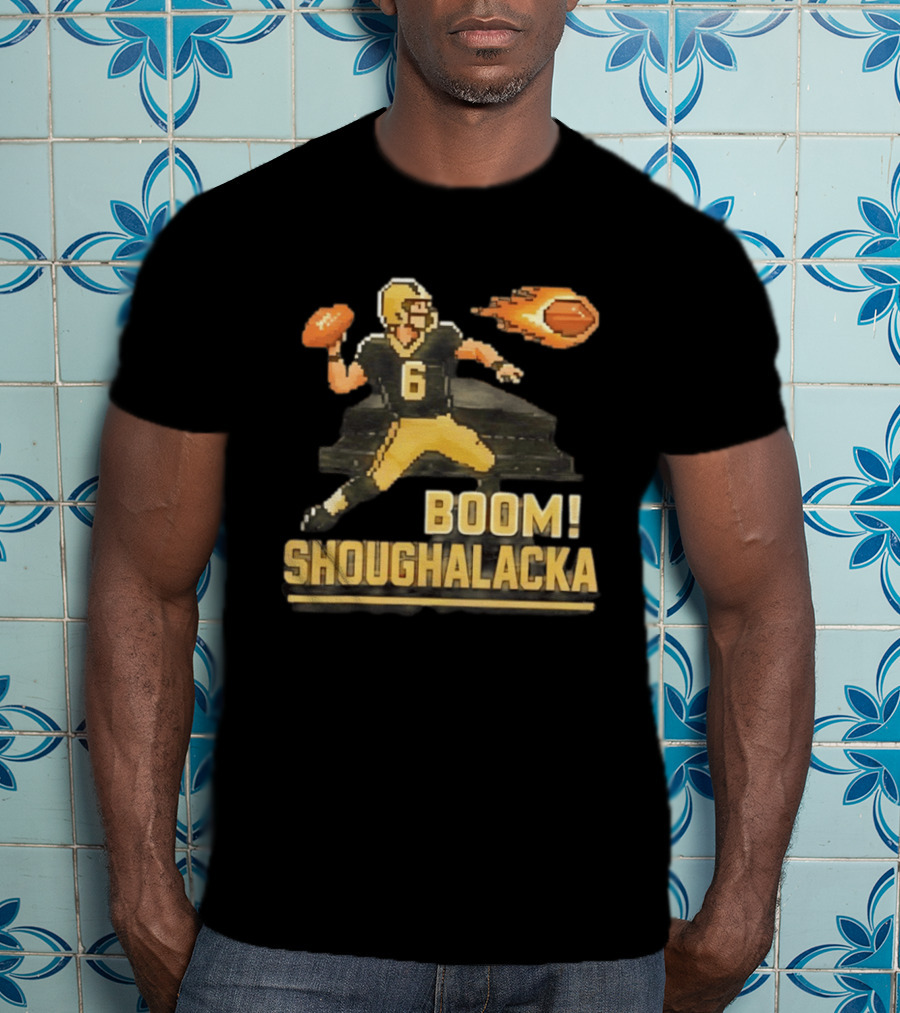 New Orleans Saints Boom Shoughalacka Pixel Art Throwback Football Player T-Shirt