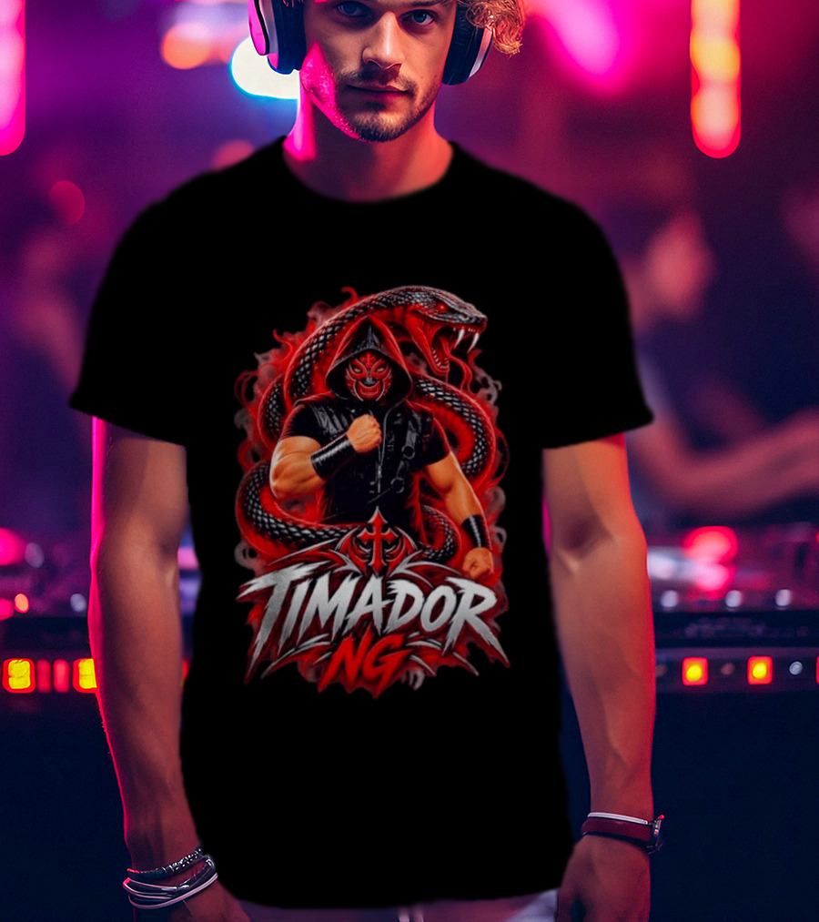 Timador NG Masked Wrestler Red Snake Fist Combat T-Shirt