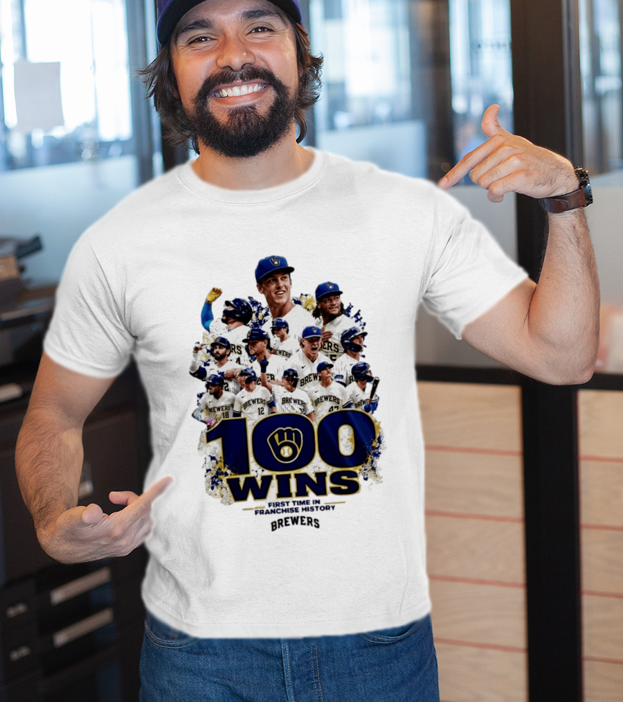 Brewers 100 Wins First Time In Franchise History Celebration T-Shirt