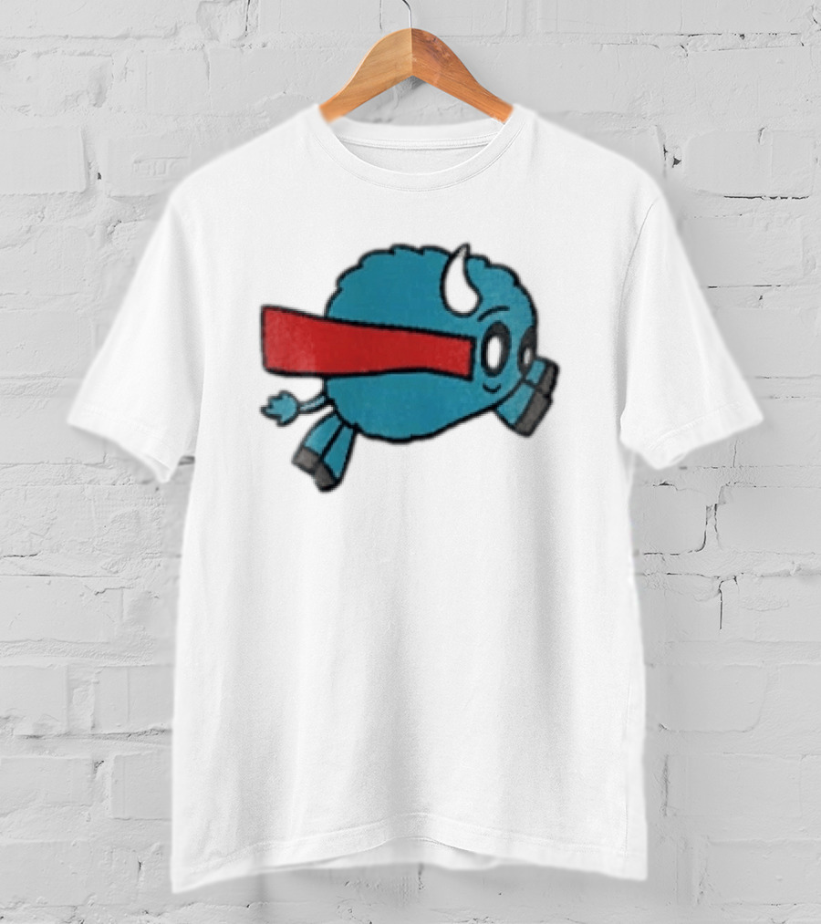 Buffalo Superhero With Red Cape Flying Action T-Shirt