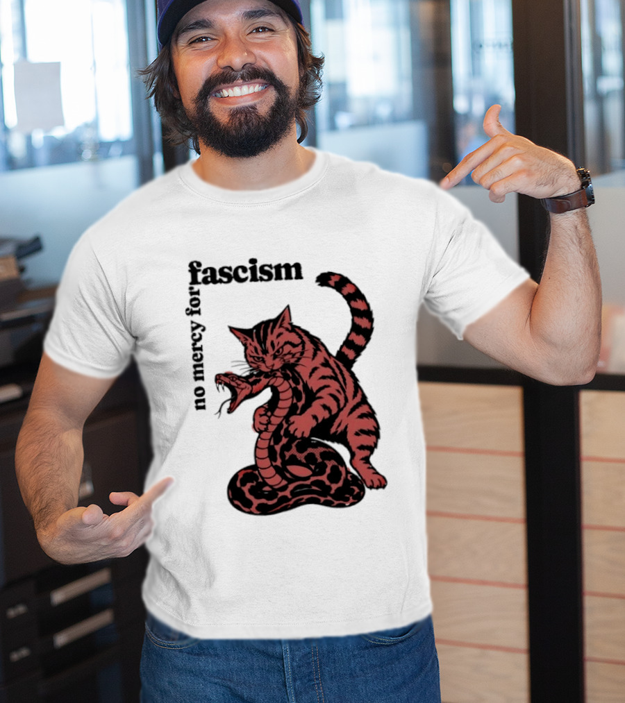 No Mercy For Fascism Cat And Snake T-Shirt