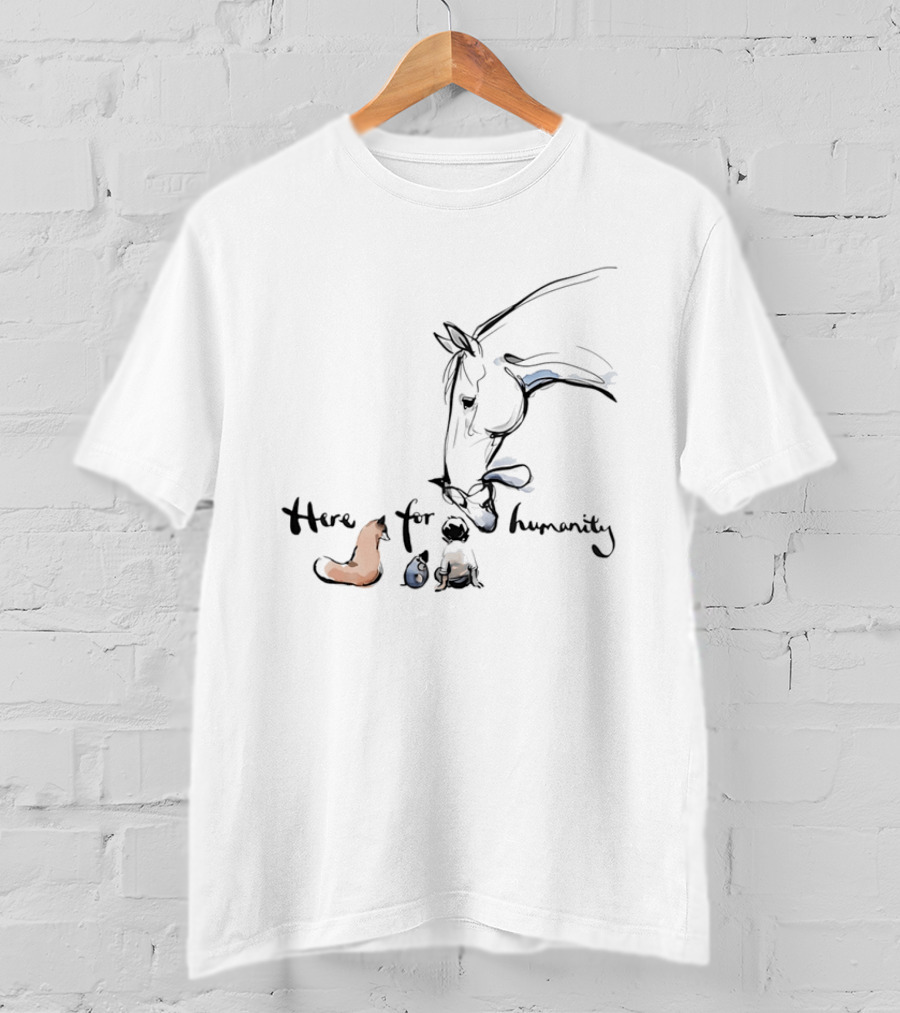 Charlie Mackesy Here For Humanity Gentle Horse And Friends T-Shirt