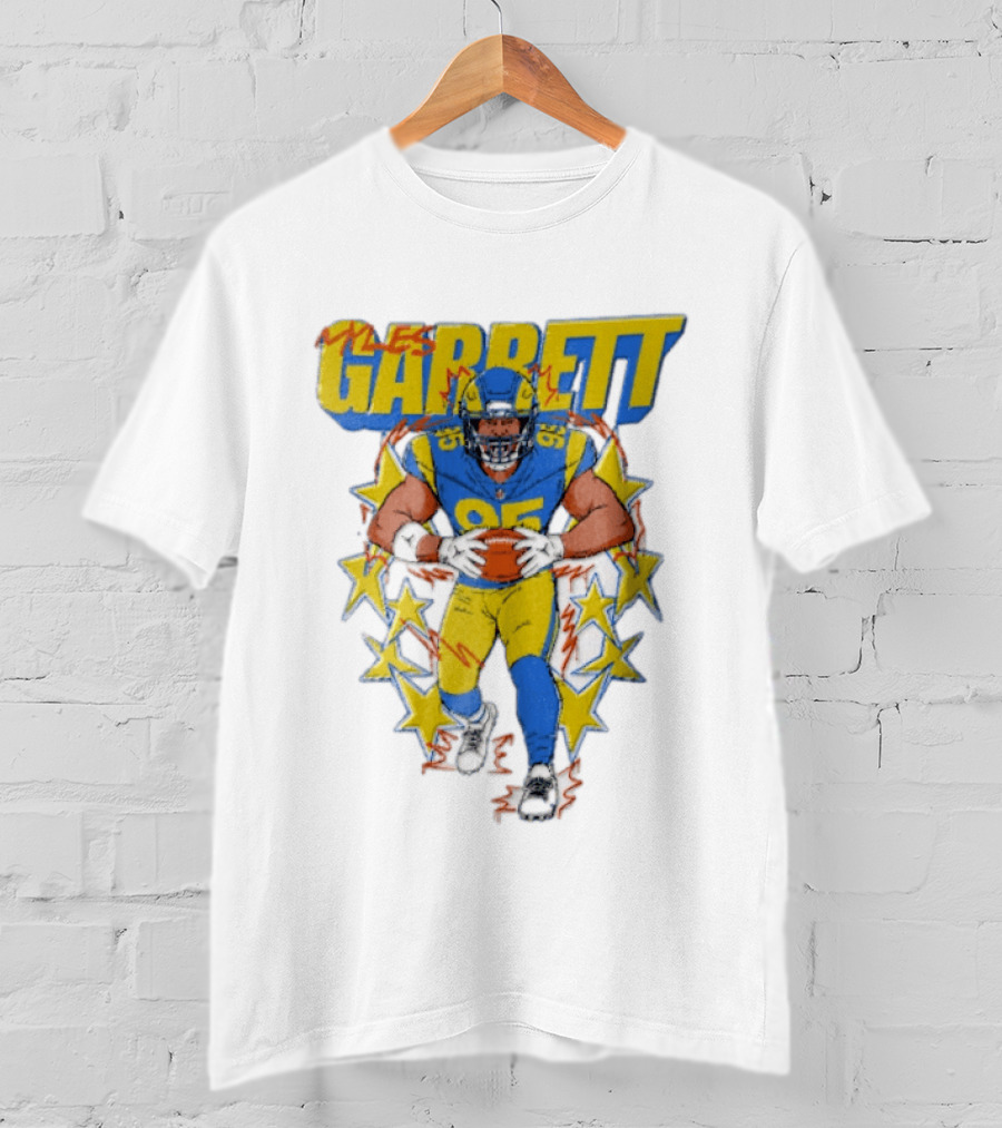 Myles Garrett Football Star Number 95 Cold World Hardcore T-Shirt