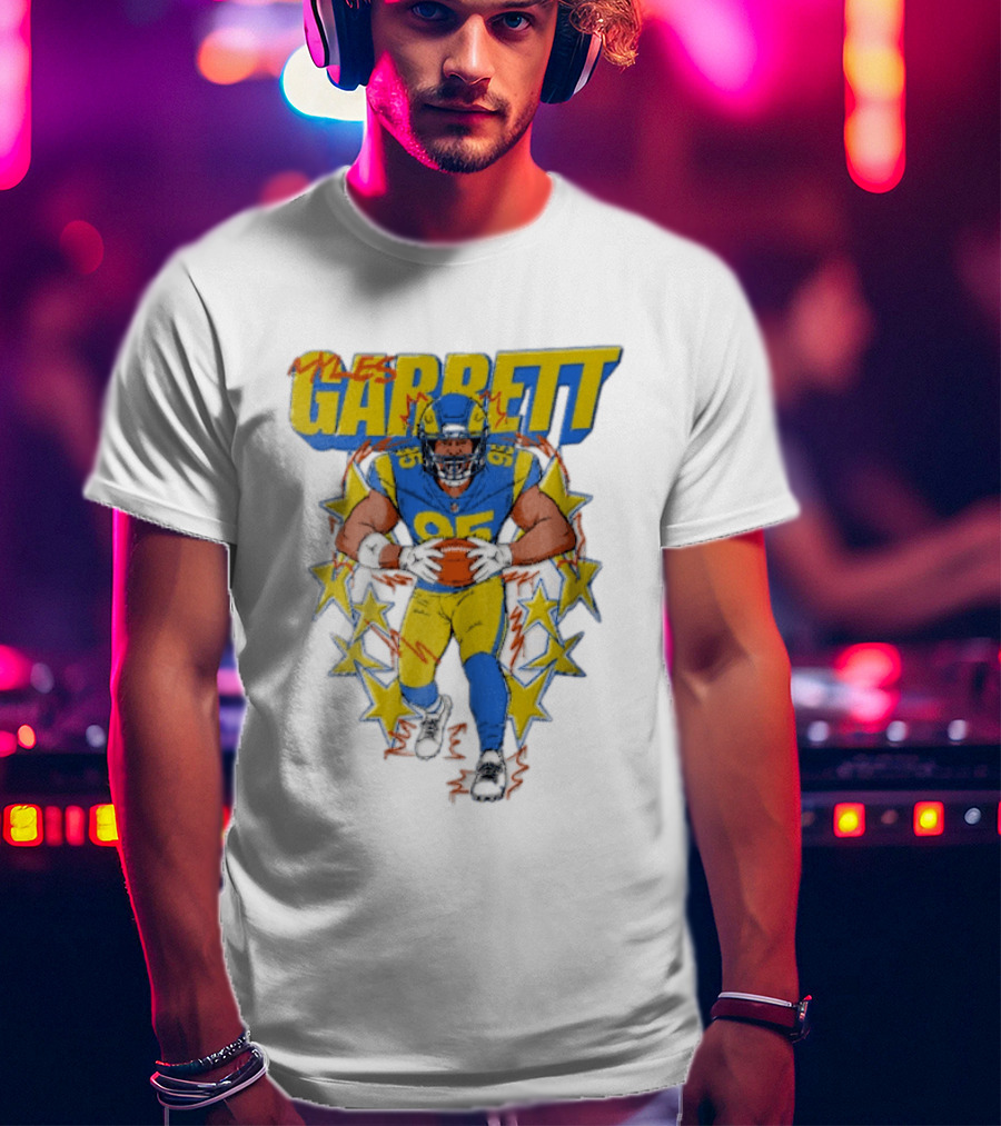 Myles Garrett Football Star Number 95 Cold World Hardcore T-Shirt