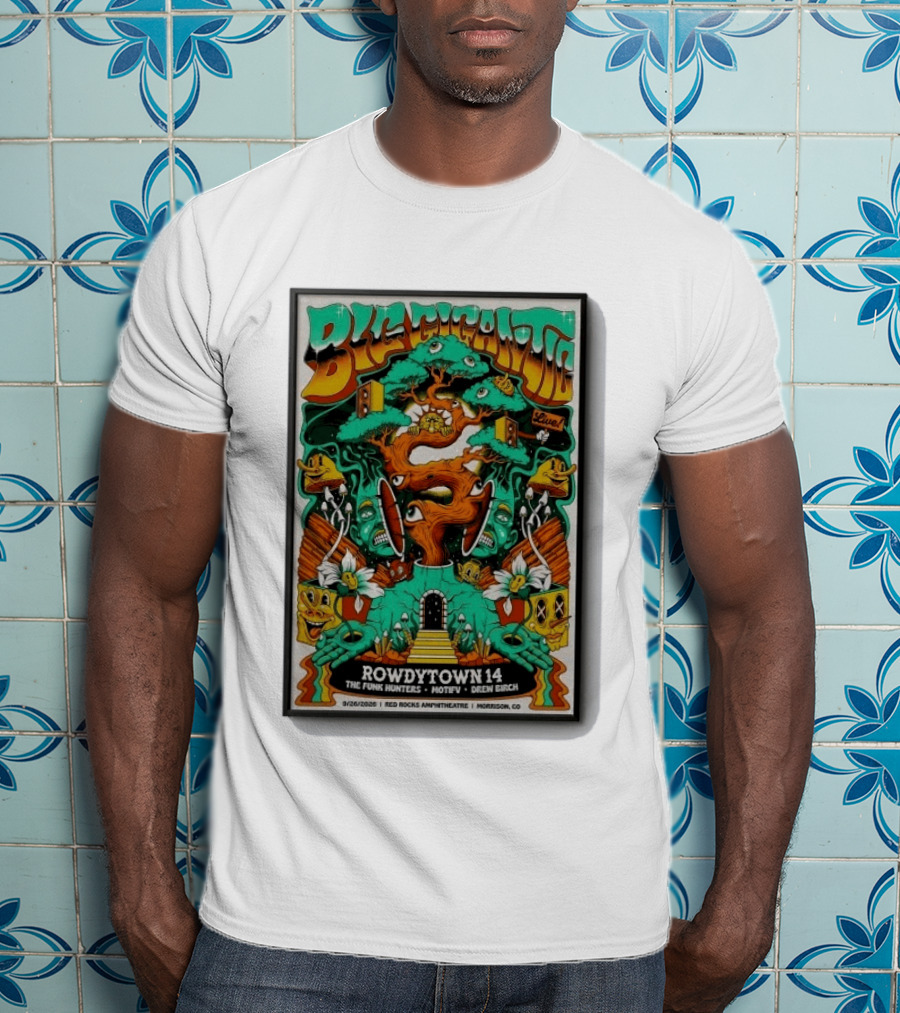 Big Gigantic Live Rowdytown 14 Red Rocks Amphitheatre September 26 2026 Morrison CO The Funk Hunters Motifv Drew Birch T-Shirt