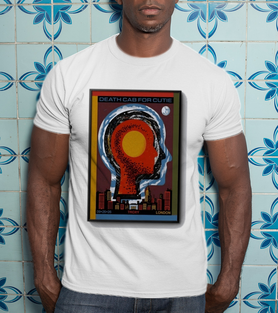 Death Cab For Cutie Troxy London 09.26.26 Concert Urban Skyline And Moon T-Shirt
