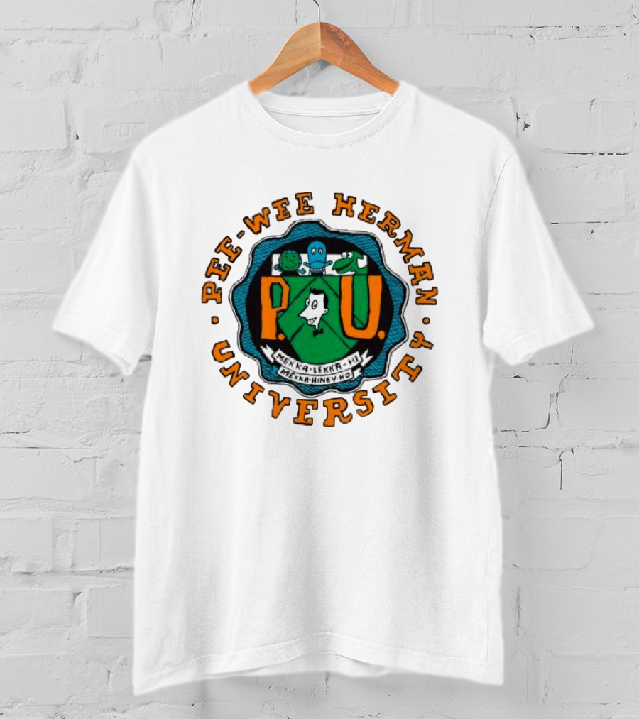Retrokid Shop Pee Wee Herman University Mekka Lekka Hi Mekka Hiney Ho Crewneck T-Shirt