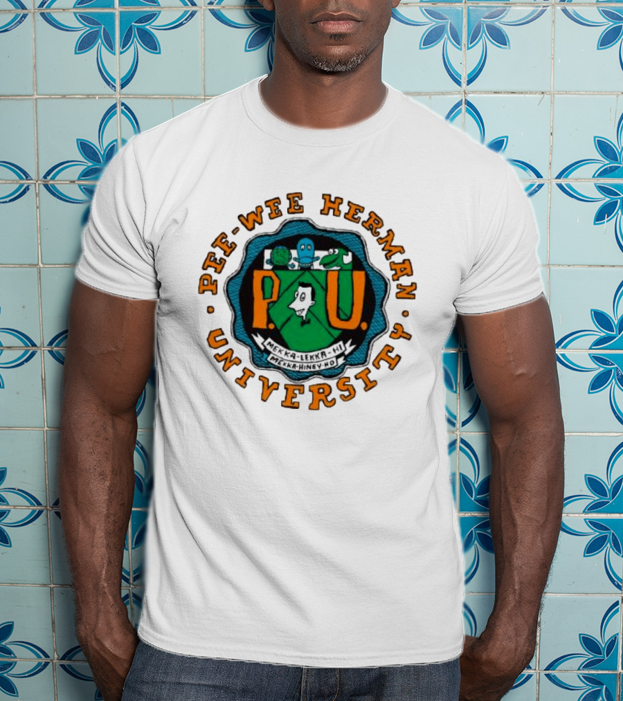Retrokid Shop Pee Wee Herman University Mekka Lekka Hi Mekka Hiney Ho Crewneck T-Shirt