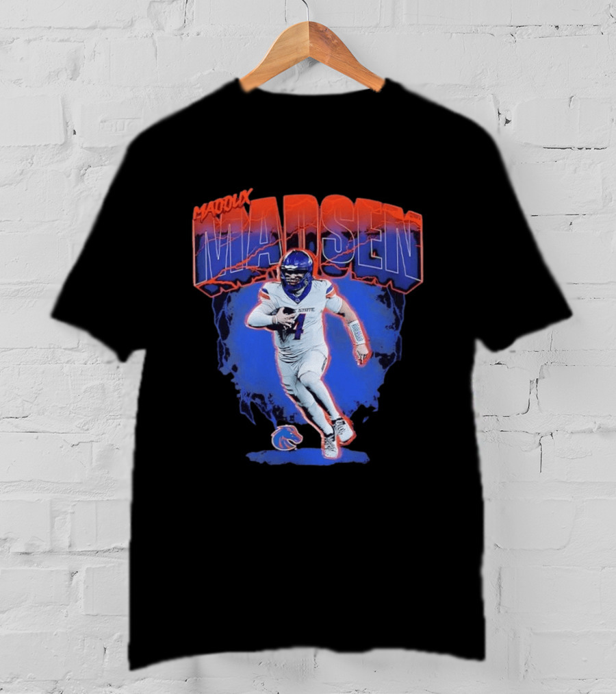 Boise State Broncos Maddux Madsen Lightning Collage NCAA Football T-Shirt