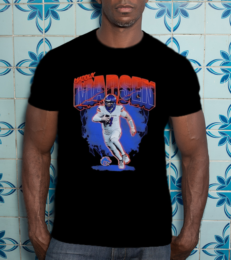 Boise State Broncos Maddux Madsen Lightning Collage NCAA Football T-Shirt