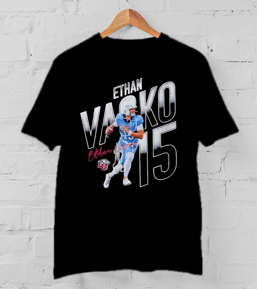NCAA Football Liberty Flames Ethan Vasko No 15 LU Flames T-Shirt