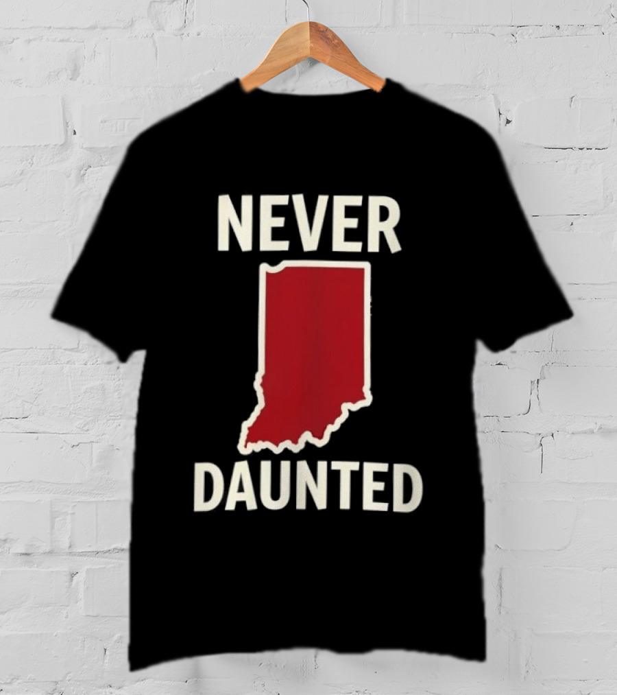 Never Daunted Indiana State Red Map T-Shirt