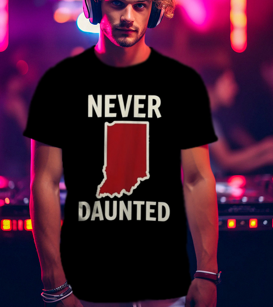Never Daunted Indiana State Red Map T-Shirt