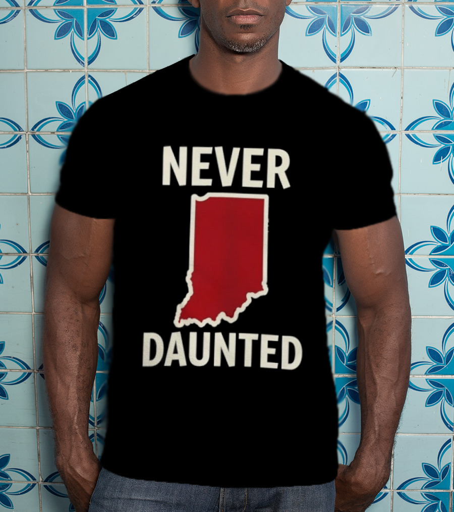 Never Daunted Indiana State Red Map T-Shirt