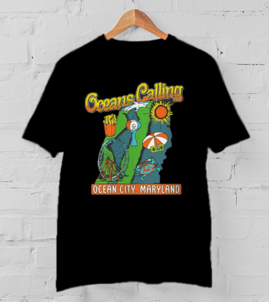 Oceans Calling Ocean City Maryland Festival Map Lineup T-Shirt