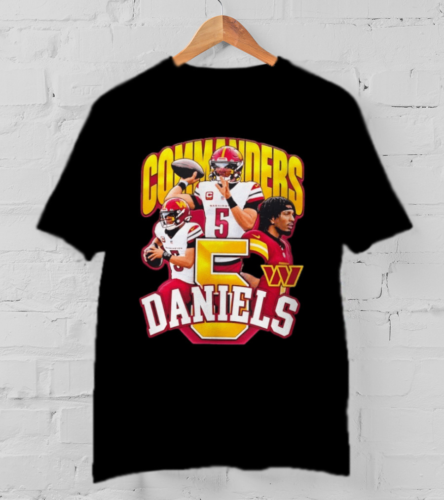 Commanders Jayden Daniels 5 Washington Football T-Shirt
