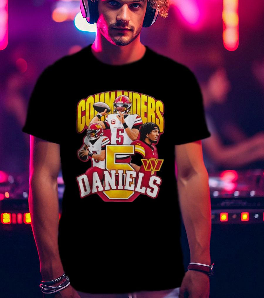 Commanders Jayden Daniels 5 Washington Football T-Shirt