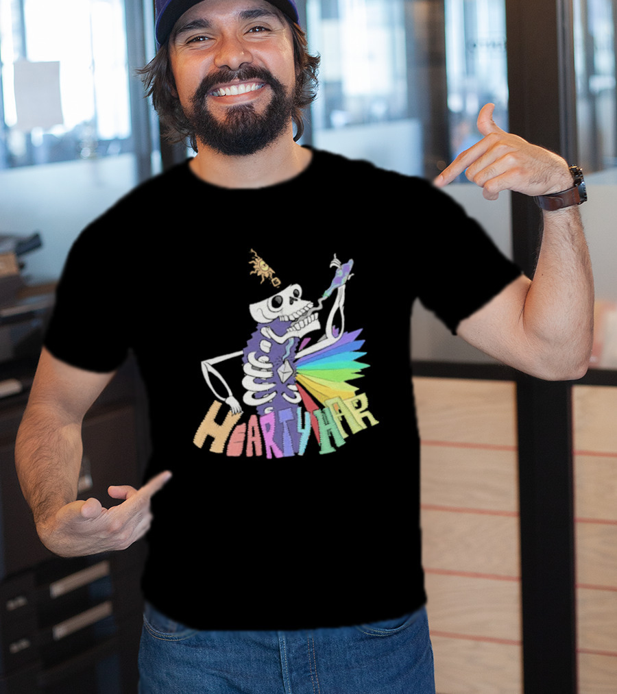 John Fogerty Hearty Har Colorful Skeleton With Rainbow T-Shirt