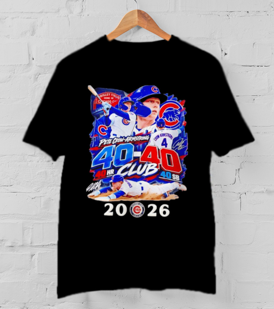 Pete Crow Armstrong 40HR 40SB Club Chicago Cubs 2026 T-Shirt