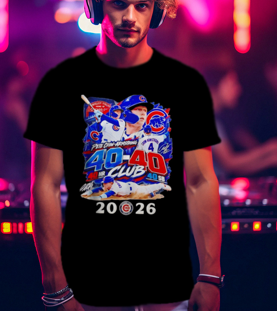 Pete Crow Armstrong 40HR 40SB Club Chicago Cubs 2026 T-Shirt