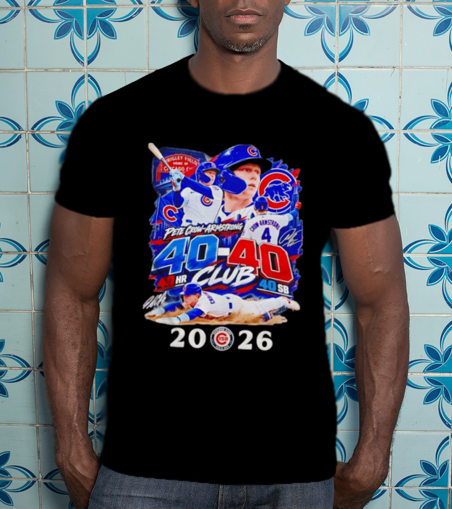 Pete Crow Armstrong 40HR 40SB Club Chicago Cubs 2026 T-Shirt
