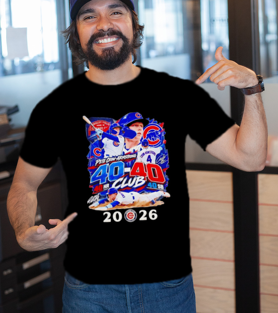 Pete Crow Armstrong 40HR 40SB Club Chicago Cubs 2026 T-Shirt
