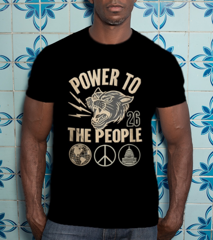 Power To The People Panther Head 2023 Peace And Unity T-Shirt