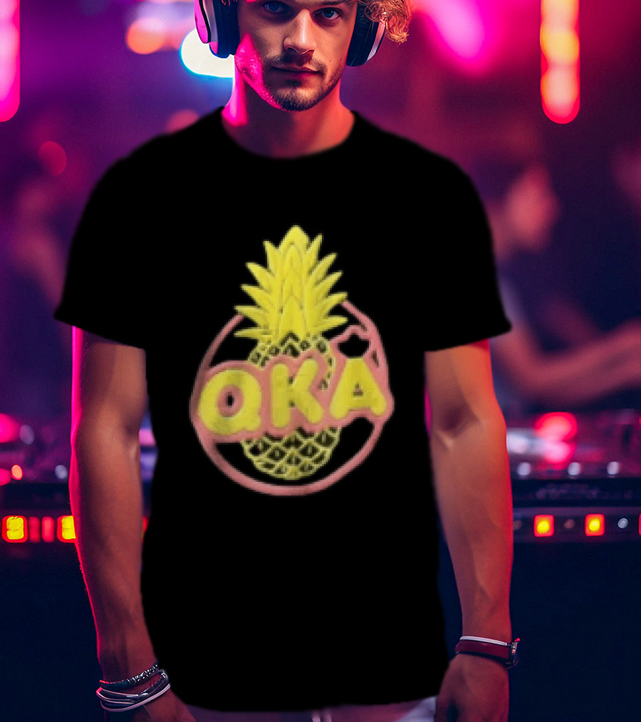 QKA Yellow Pineapple Inside Red Circle T-Shirt