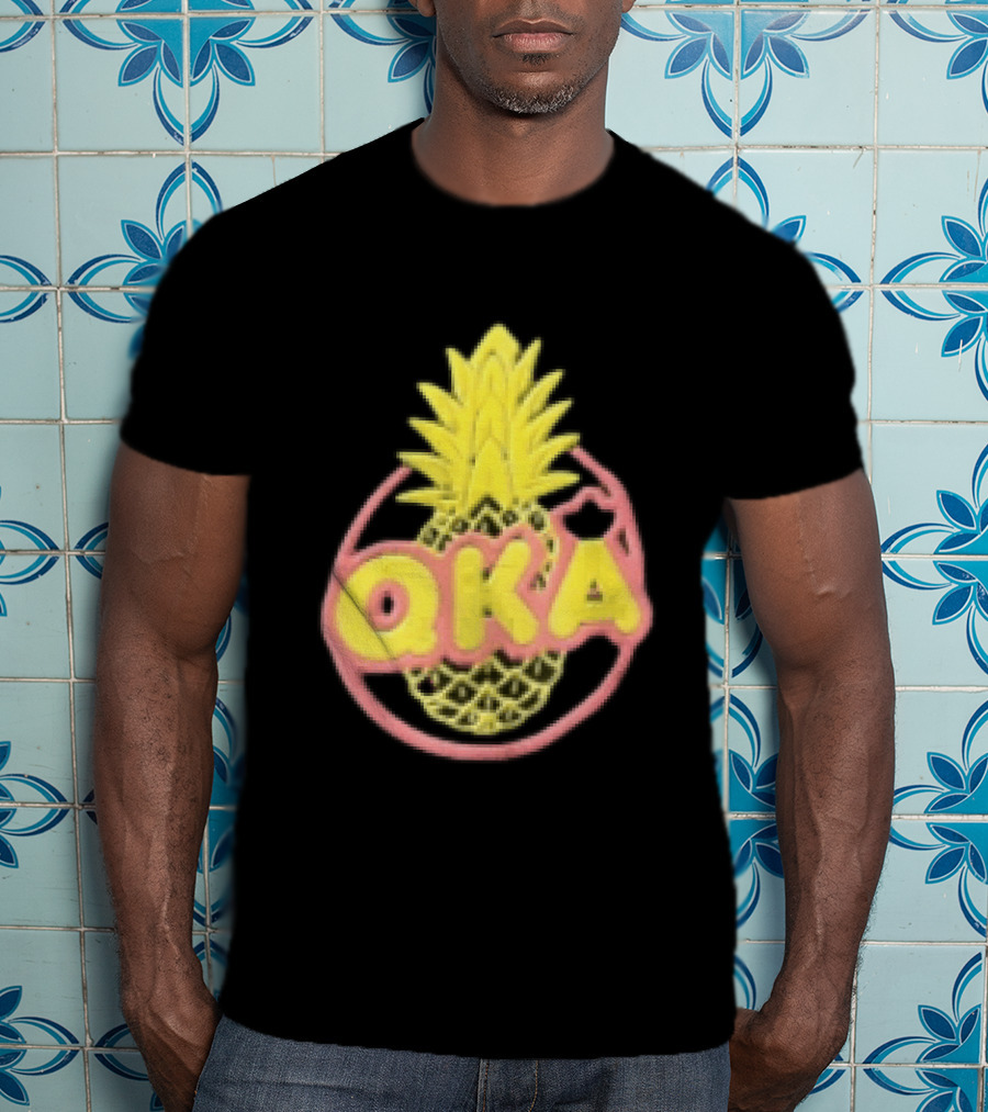 QKA Yellow Pineapple Inside Red Circle T-Shirt