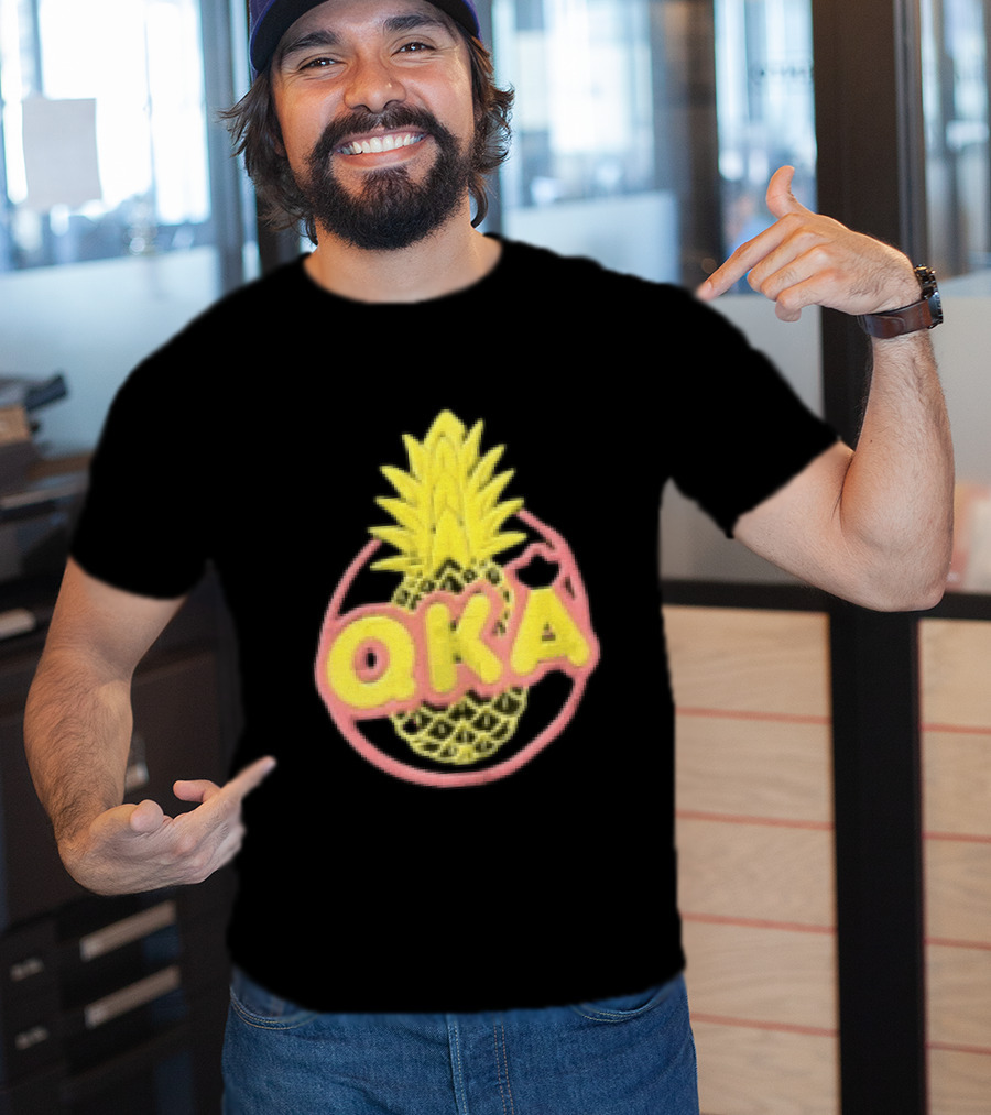 QKA Yellow Pineapple Inside Red Circle T-Shirt