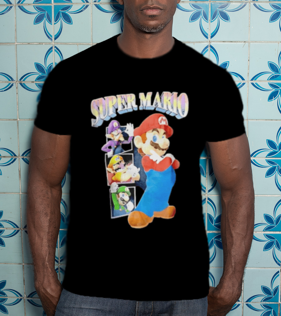 Super Mario With Luigi Wario And Waluigi Characters T-Shirt