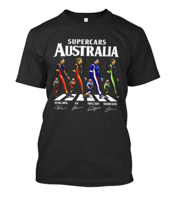 Supercars Australia Red Bull Ampol DJR Triple Eight Tickford Racing Drivers Crossing Abbey Road T-Shirt