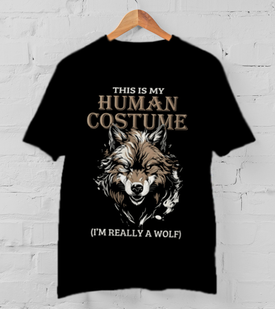 This Is My Human Costume I'm Really A Wolf Head T-Shirt