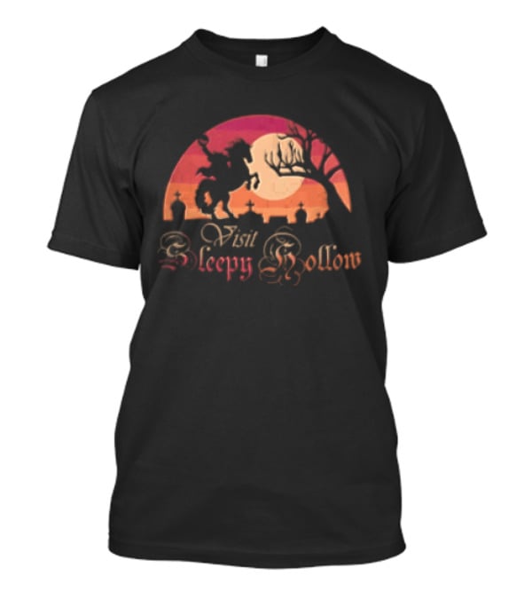 Visit Sleepy Hollow Headless Horseman Graveyard Sunset T-Shirt
