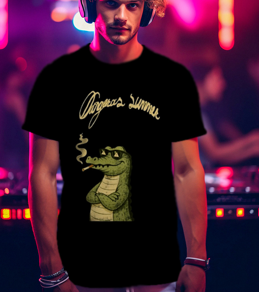 Yeat Dangerous Summer Loose Leaf Gator Smoking Cool Sunglasses Crocodile T-Shirt