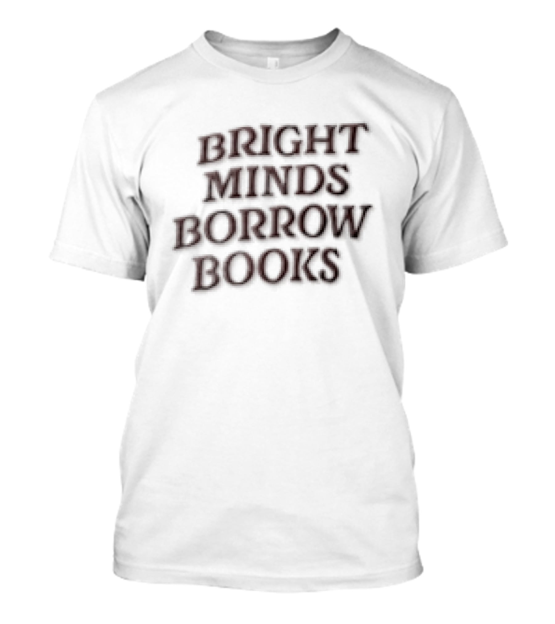 Bright Minds Borrow Books Maroon On Cream Fabric T-Shirt