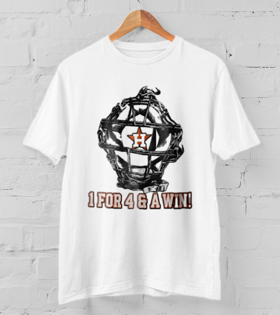 Houston Astros Catcher's Mask 1 For 4 And A Win T-Shirt