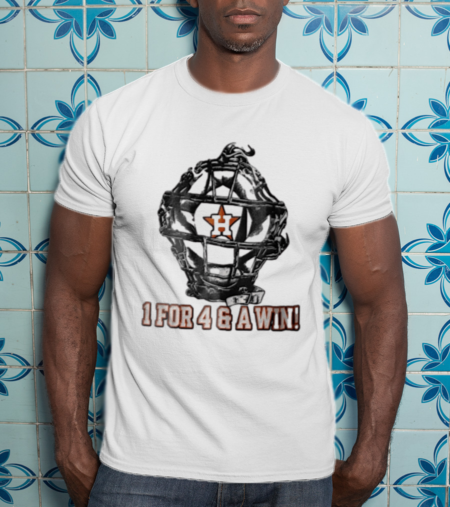 Houston Astros Catcher's Mask 1 For 4 And A Win T-Shirt
