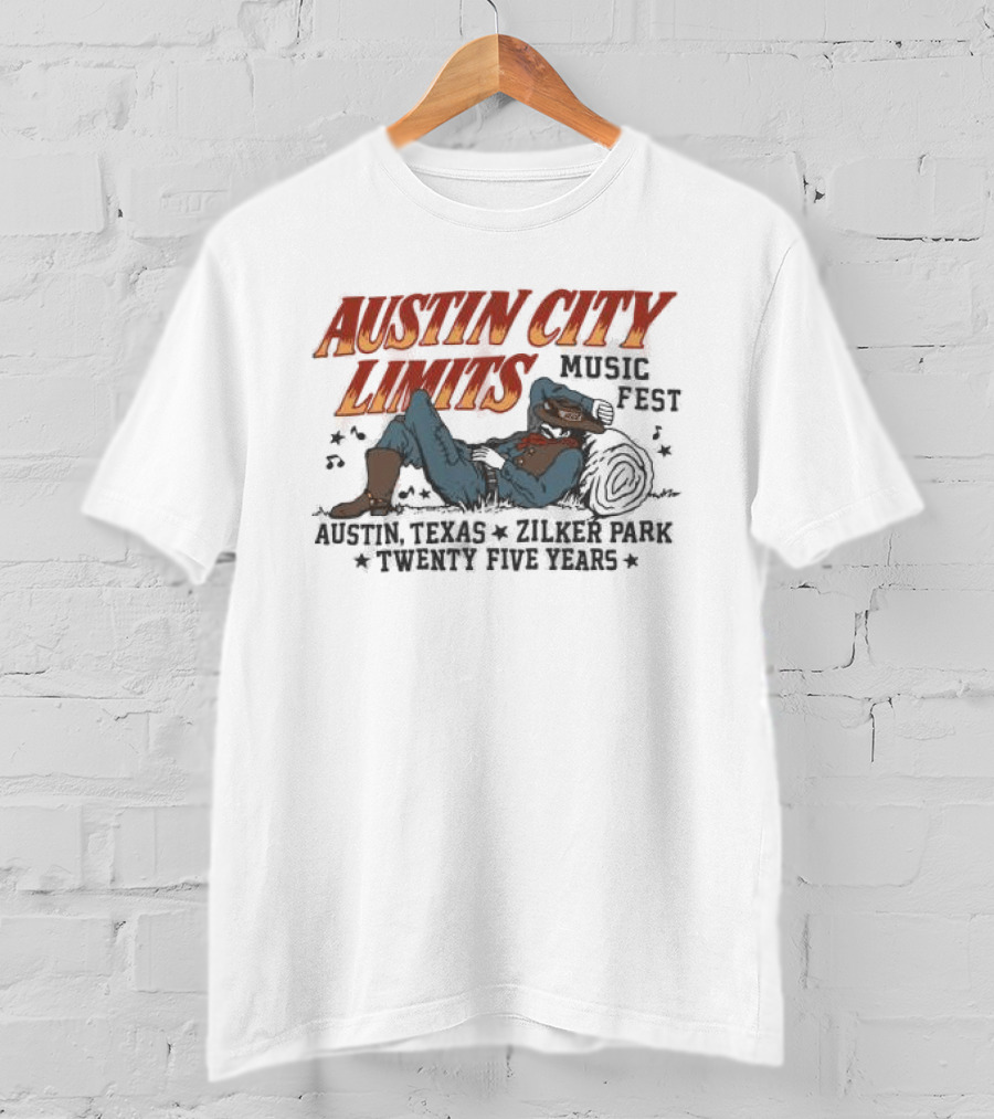 Austin City Limits Music Past, Present, And Future Texas Style Cowboy Lineup T-Shirt