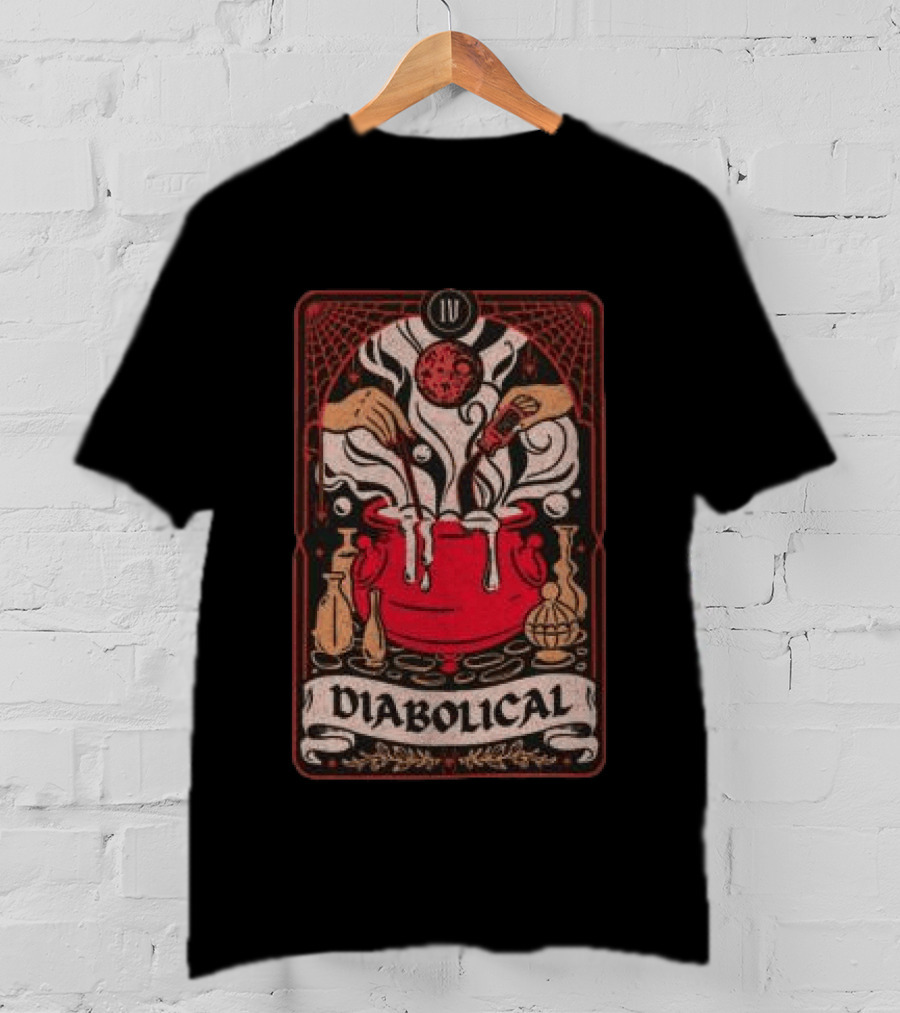 Do We Know Them Store Diabolical Tarot Card Cauldron Magic T-Shirt