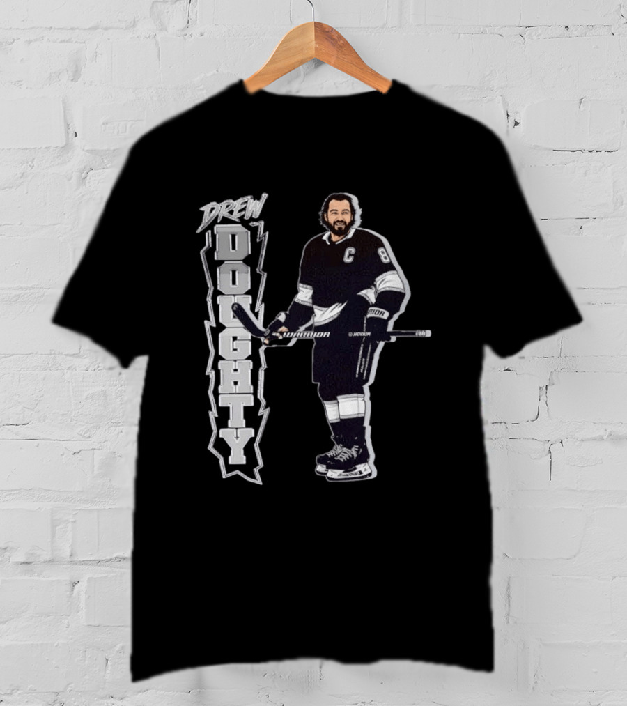 Drew Doughty Captain 8 Los Angeles Kings Hockey Vertical T-Shirt