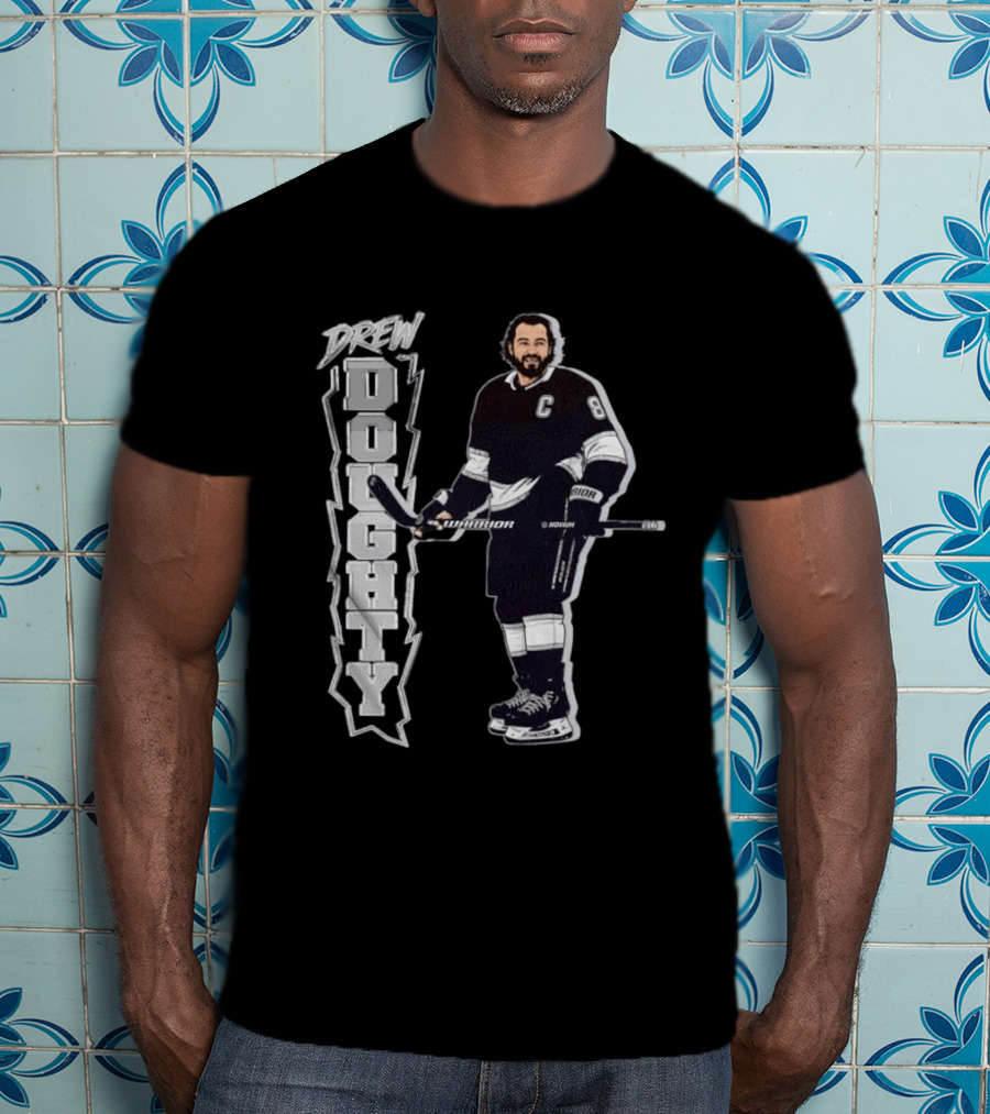 Drew Doughty Captain 8 Los Angeles Kings Hockey Vertical T-Shirt