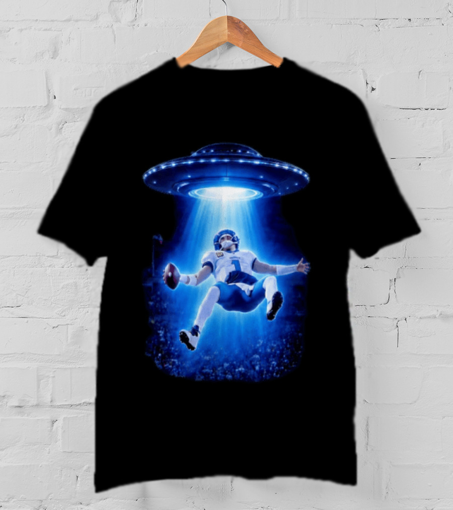 Jalen Hurts Memes UFO Abduction Football Player Beam Fantasy T-Shirt