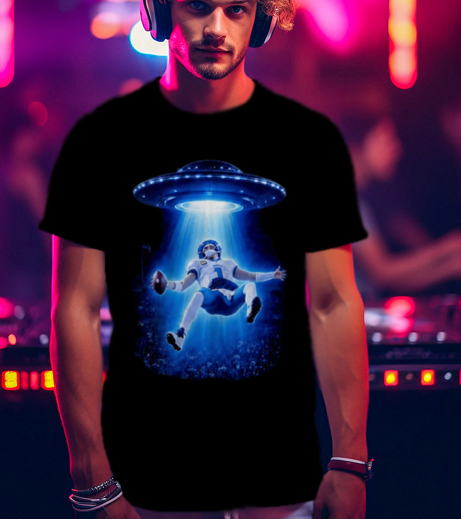 Jalen Hurts Memes UFO Abduction Football Player Beam Fantasy T-Shirt