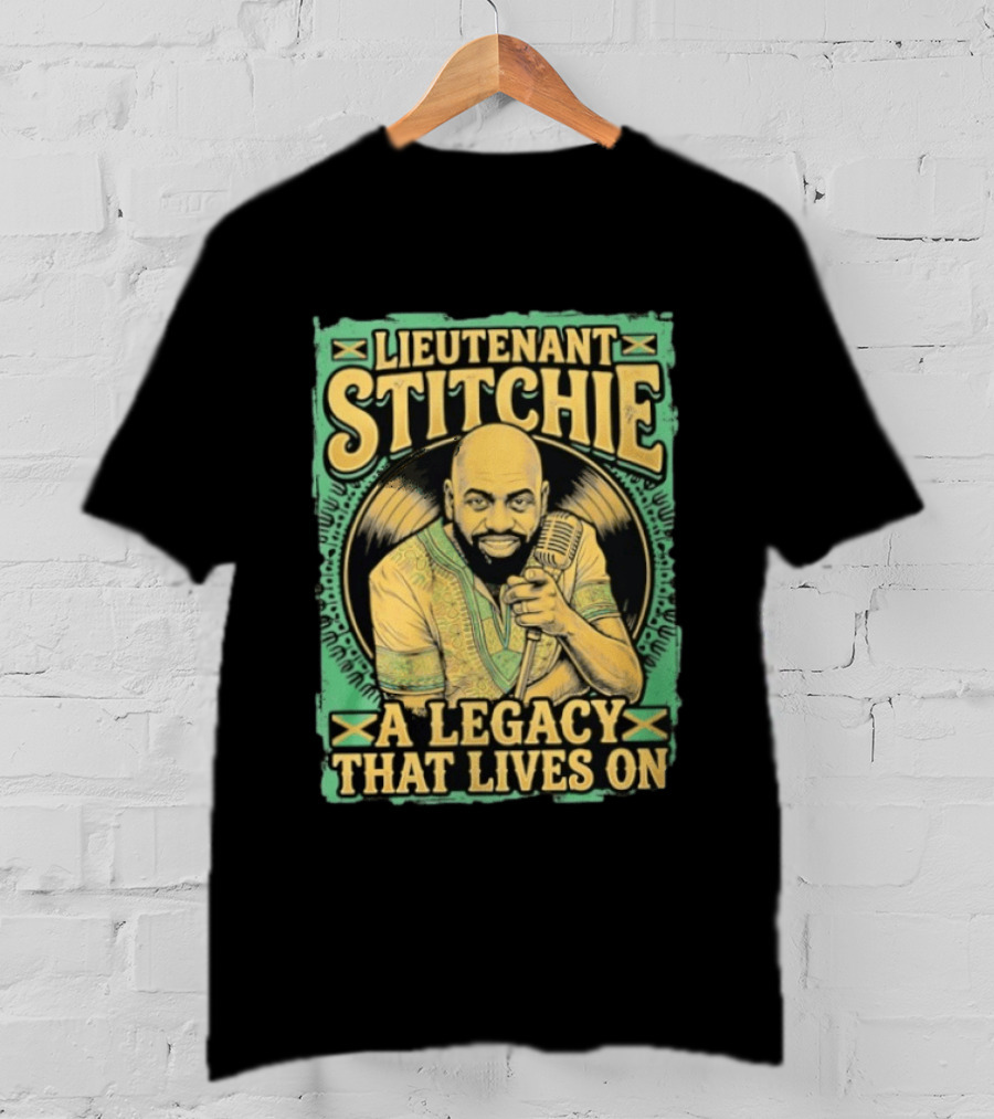 Lieutenant Stitchie A Legacy That Lives On Microphone Reggae T-Shirt